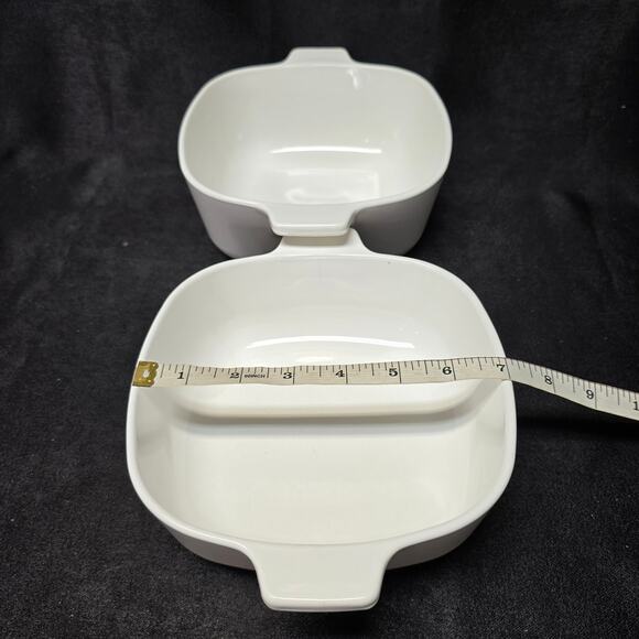 CorningWare Blue Cornflower 1.5 & 2 QT. Stoneware Casserole Dish x2 & Glass Lid - Picture 12 of 15